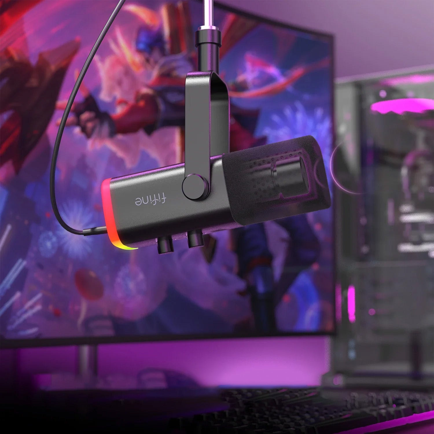 FIFINE AM8 - Microfone Dinâmico USB/XLR, Botão Mute, Saída para Auscultadores, Cardióide FIFINE AM8 - Microfone Dinâmico USB/XLR, Botão Mute, Saída para Auscultadores, Cardióide